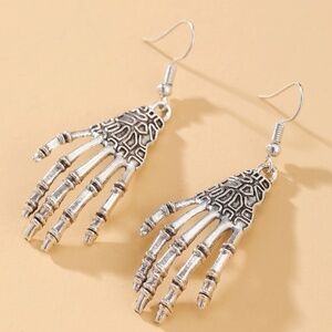**ELFLEDA* Silver Skeleton Hands Fashion Dangle Earrings